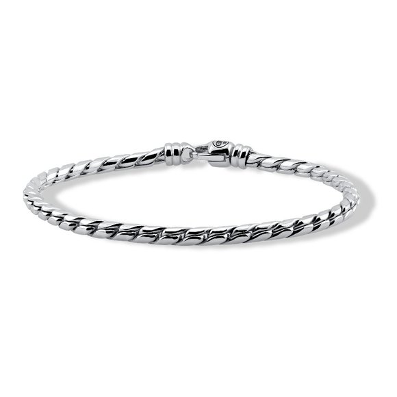 Sterling Silver Cobra Chain Bracelet With Swivel Clasp - Picture 3 of 6